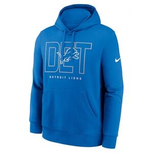 NWT Men's Detroit Lions Football Nike Blue Club Fleece Pullover Hoodie